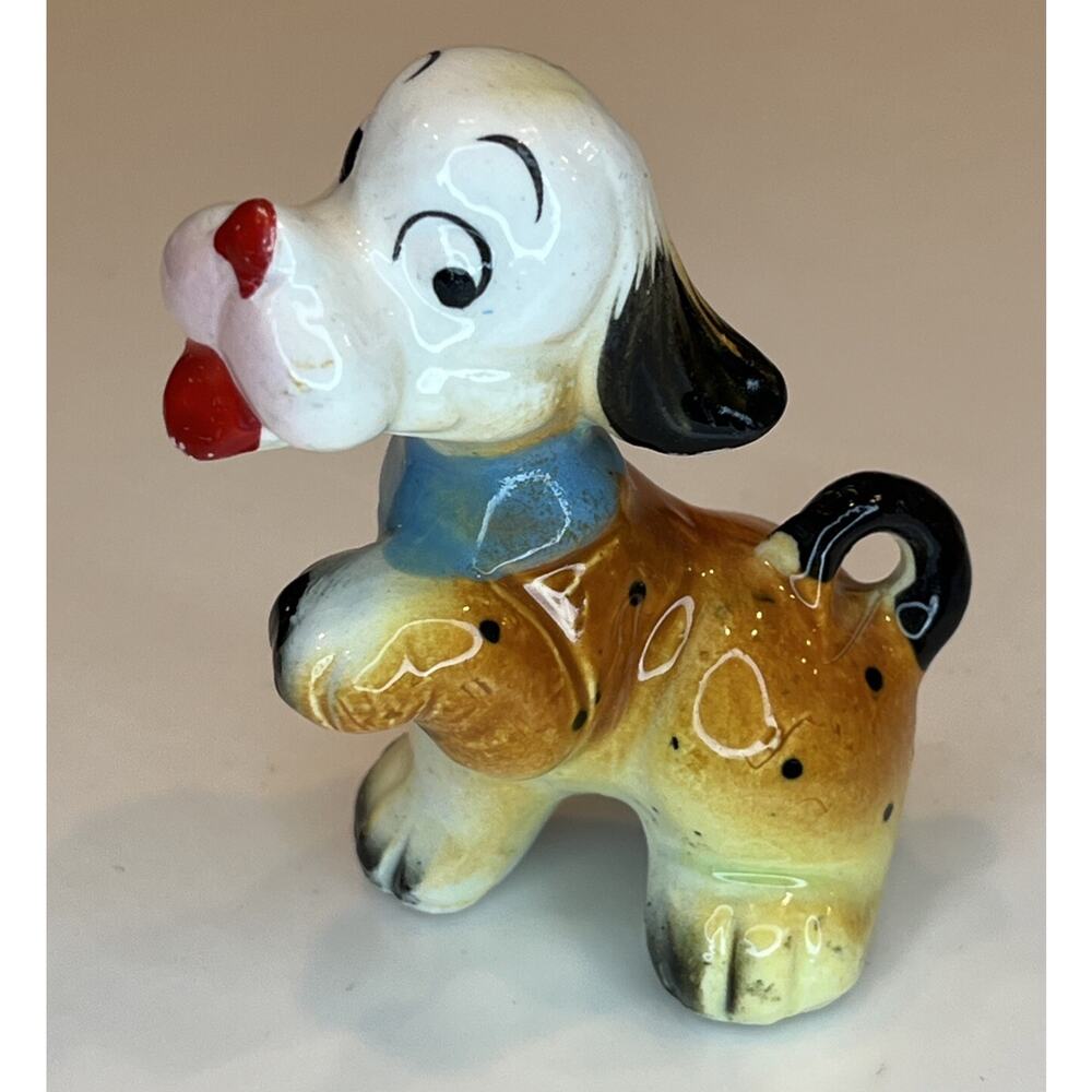 Vintage Anthropomorphic Polka-dot Dog JAPAN KITSCH Miniature Figurine 3”